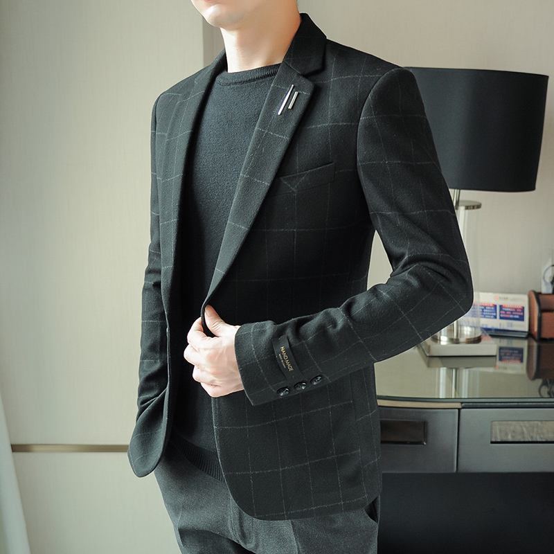 巴罗尚(baluoshang)男士大衣 baluoshang毛呢休闲西装男修身商务正装