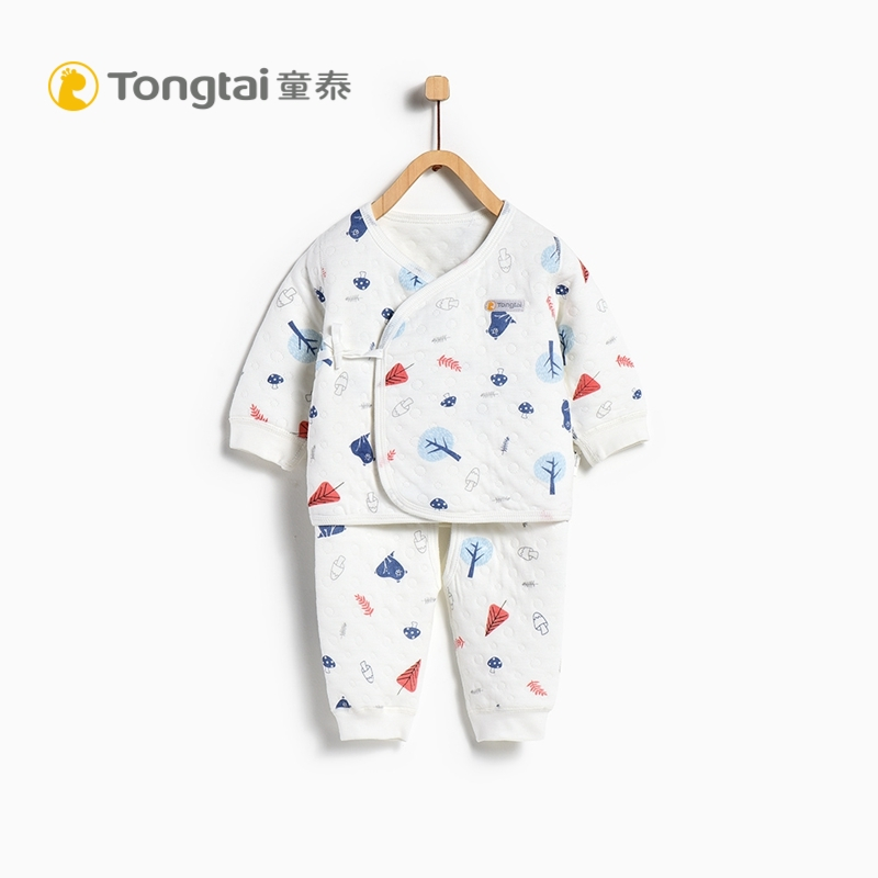 童泰TONGTAI秋冬初生儿纯棉加厚和服套装0-3个月婴儿保暖内衣婴幼儿通用59cm