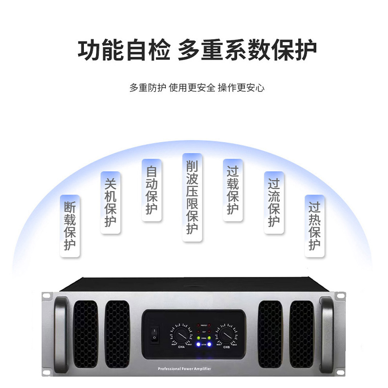 润普RP-GFG612S 国产化会议室音频系统扩声设备音箱音响功放1200W大功率专业后级数字功放机高清大图