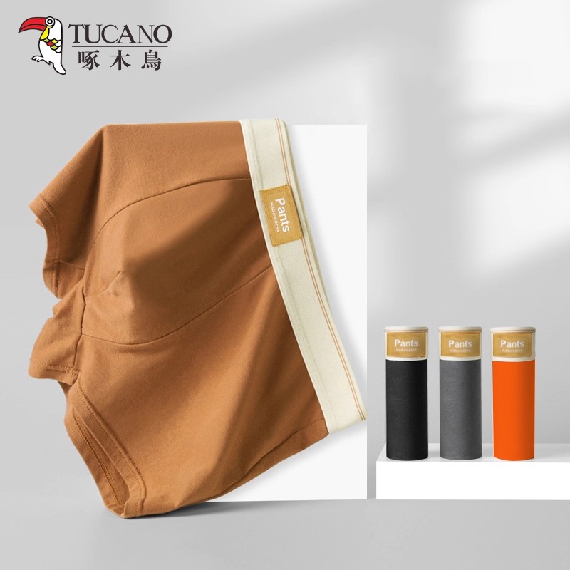 啄木鸟男士内裤全棉男款纯棉透气大码宽松青年学生舒适平角四角裤高清大图