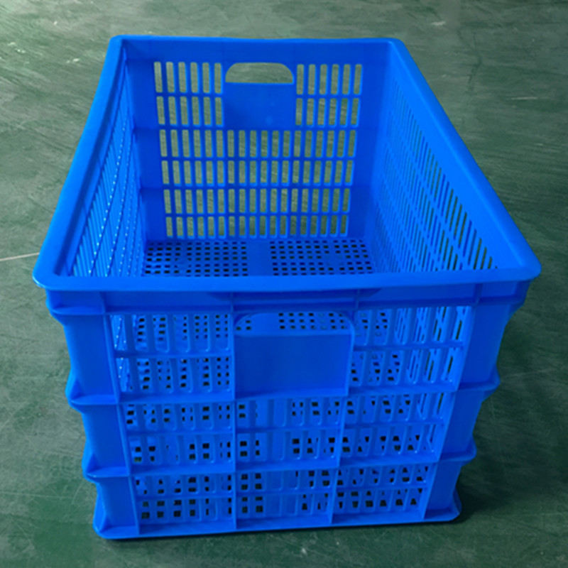 拾画 塑料洗菜塑胶篮货框周转筐加厚蓝色(58x40.5x31cm)中号杂物整理筐 5个装 YX-8002