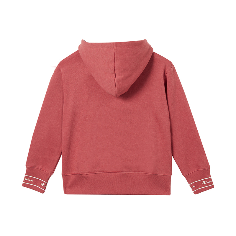 Champion/冠军男女童混纺加绒连帽套头衫经典logo图案高端儿童卫衣/帽衫