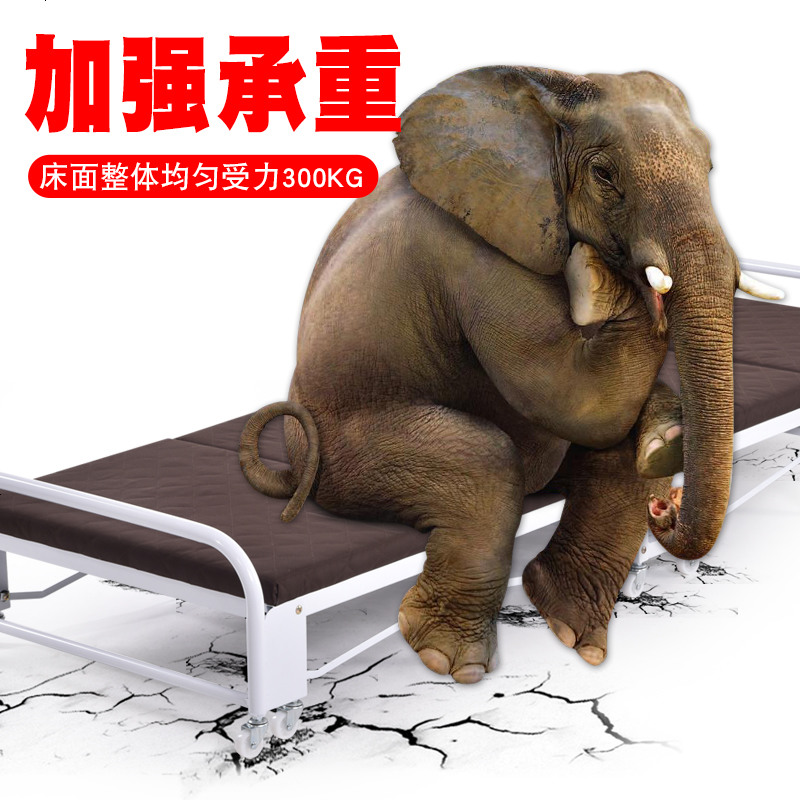 折叠床单人午休床木板床午睡床办公室四折床成人高清大图