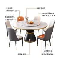 质凡 圆形餐桌大理石桌子直径1500mm