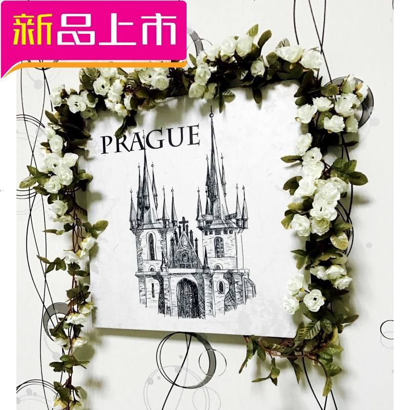 仿真玫瑰花藤蔷薇假花藤条空暖气管道装饰 婚庆壁挂藤蔓塑料花