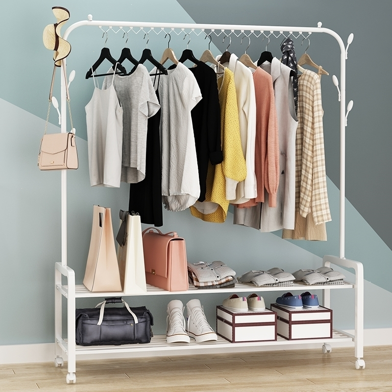 单杆式晾衣架落地折叠室内凉衣架阳台晒衣服架卧室简易挂衣服架子105