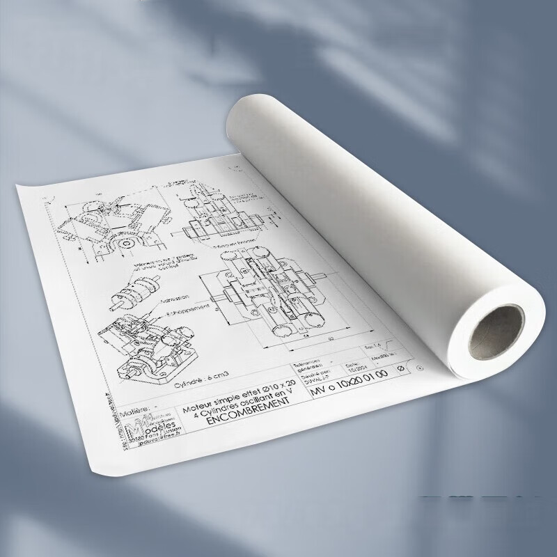 延中兴业 A3单面 80g 2寸芯 310mm*50米/卷 蓝图纸 1.00 箱/卷 蓝色高清大图