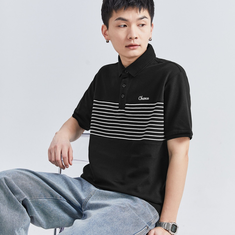 [1.5折价49元]唐狮 polo衫男短袖男士polo衫短袖拼接翻领男polo衫短袖