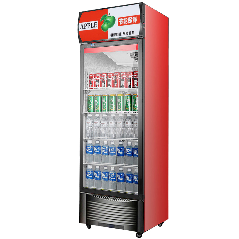 啤酒柜商用单门饮料展示柜超市立式冰箱水果黄金蛋蔬菜保鲜柜冷藏展示