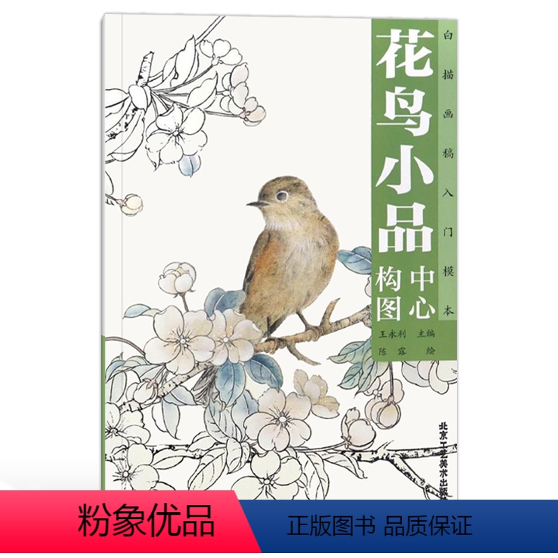 【正版】书籍 花鸟小品中心构图/白描画稿入门模本 书籍 美术 多种构图形式的综合运用,实现内容与形式的