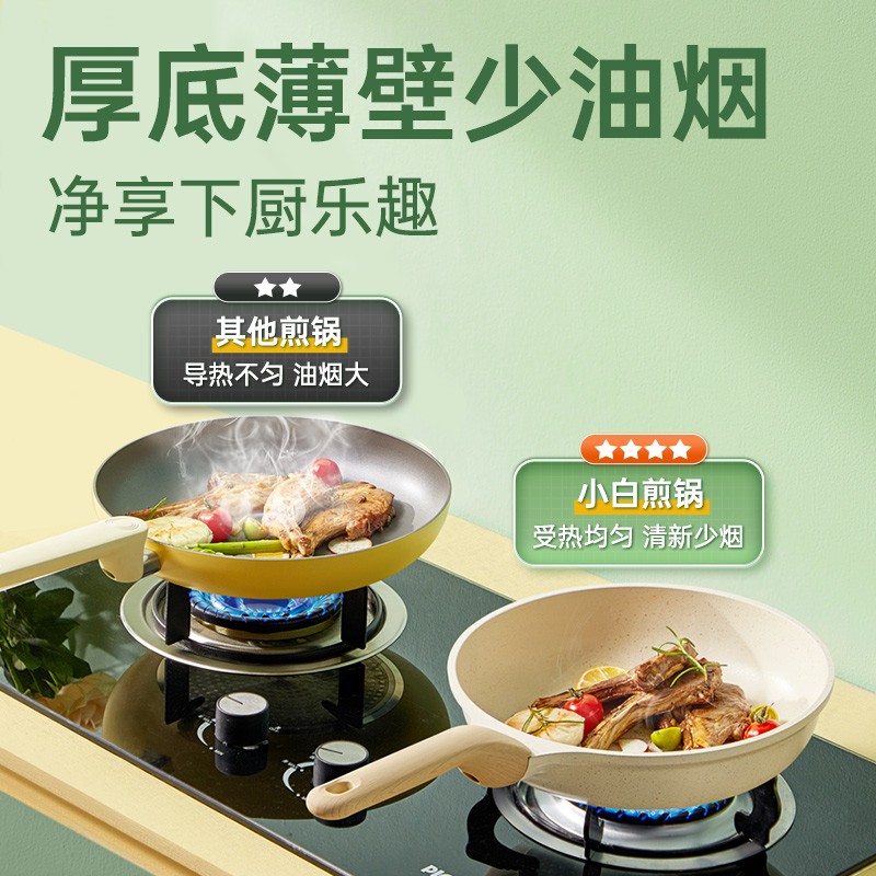 炊大皇 家用不粘平底炒锅28cm JG28XB高清大图