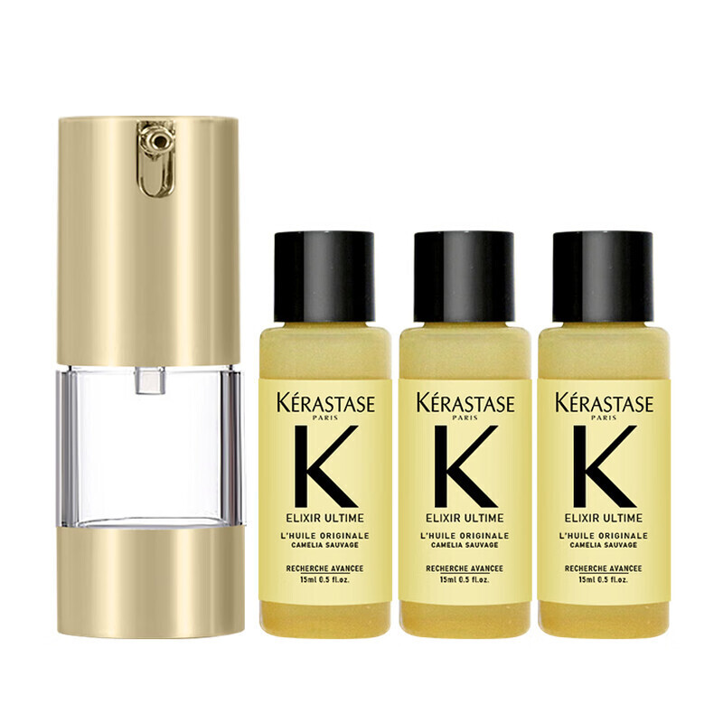 卡诗(KERASTASE)山茶花经典香氛护发油15mlx3瓶旅行装免洗亮泽柔顺护发精油