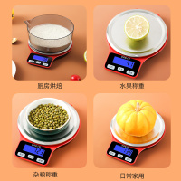 拜杰厨房秤 家用电子秤食物秤厨房烘培电子称 5公斤/1g电池款厨房秤 带托盘 DM601电池款