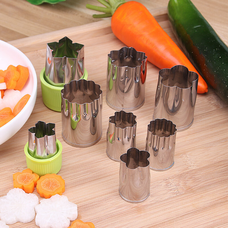 拜杰(Baijie)不锈钢烘焙饼干印花模具花型蔬菜水果切蝴蝶面12件套