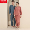 红豆居家女士磨毛舒弹居家服睡衣套装