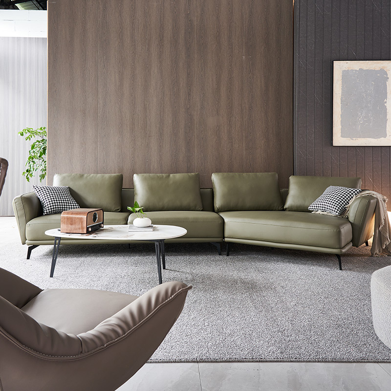 a家家具意式极简真皮沙发头层牛皮设计师轻奢大小户型异形客厅皮艺