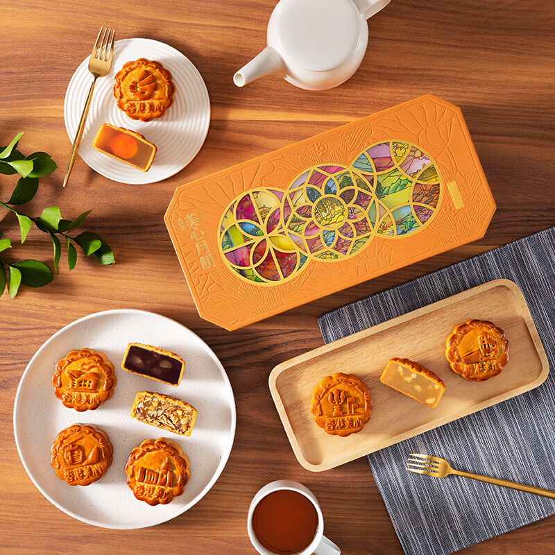 香港美心月饼东方之珠礼盒蛋黄莲蓉低糖五仁豆沙多口味