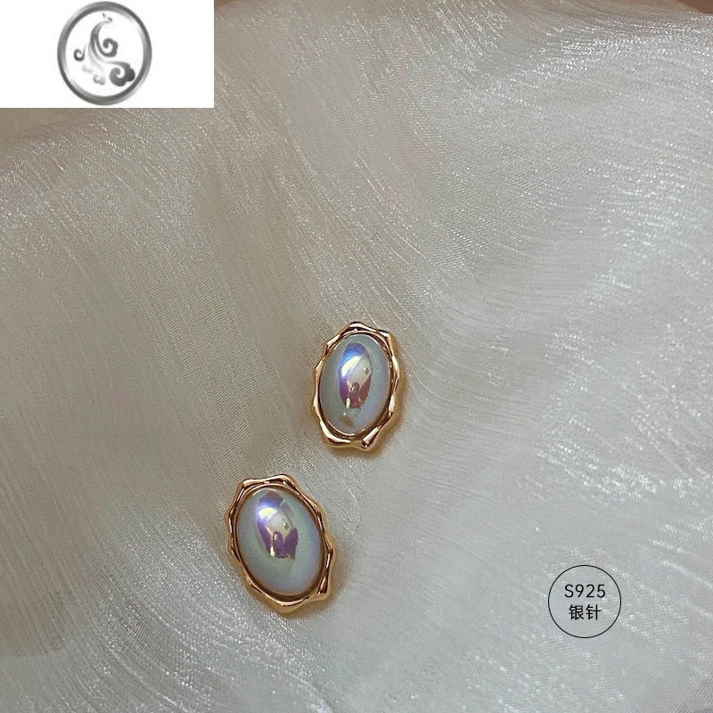 jimi马贝珍珠耳钉女银银轻奢高级感耳环法式复古港风气质耳坠小众耳饰