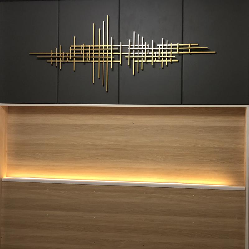 欧式轻奢金属壁饰展厅玄关餐厅床头电视沙发背景墙面装饰立体挂饰 三维工匠 120*50cm金色