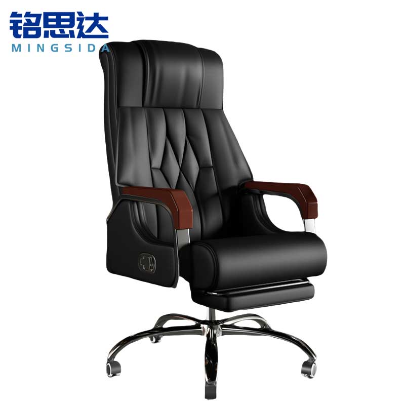铭思达老板椅黑色把高清大图