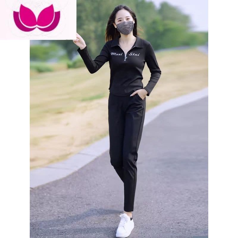 七斓小个子休闲运动套装女长袖卫衣2023早春季新款时尚减龄显瘦套图片