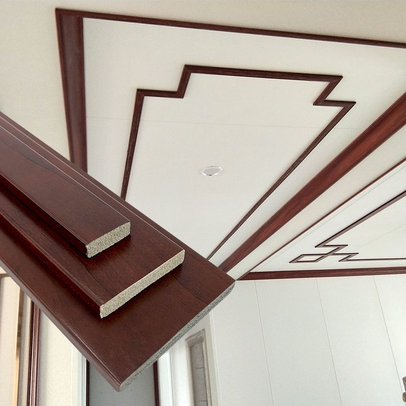 长兴吊顶装饰线条电视背景墙边框封边ps发泡平板线新中式黑胡桃红木3