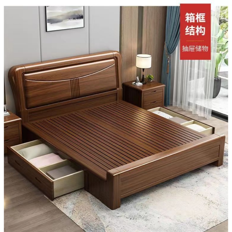 乐琪艺 实木床 180cm(高箱款)张高清大图