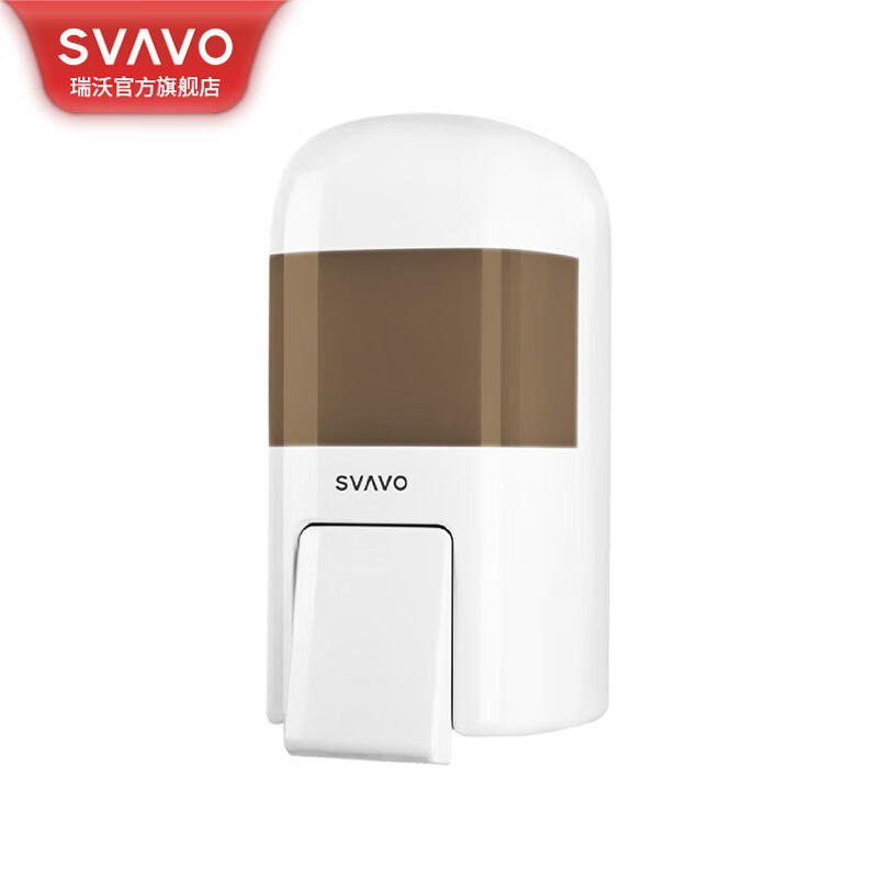 瑞沃(SVAVO)手动皂液器壁挂式泡沫自动洗手机卫生间洗手液瓶家用感应洗手液器 ZM-053白+茶明【手动款/免打孔】