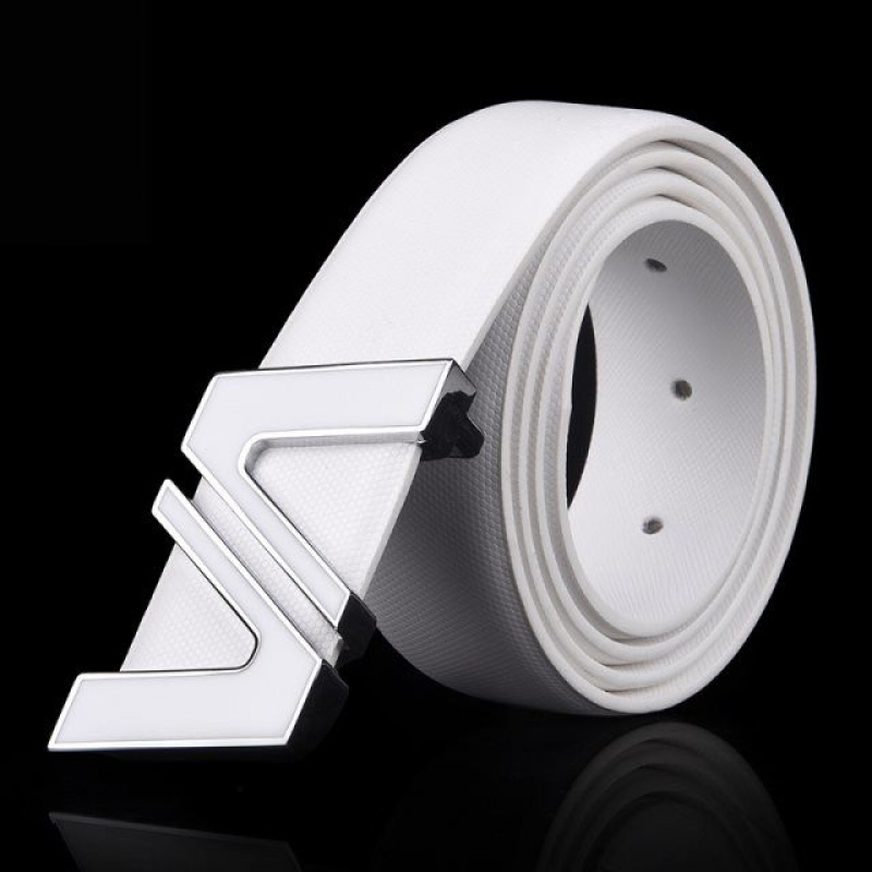 皮带男潮年轻人白色平滑扣腰带男青年韩版百搭学生休闲裤带男