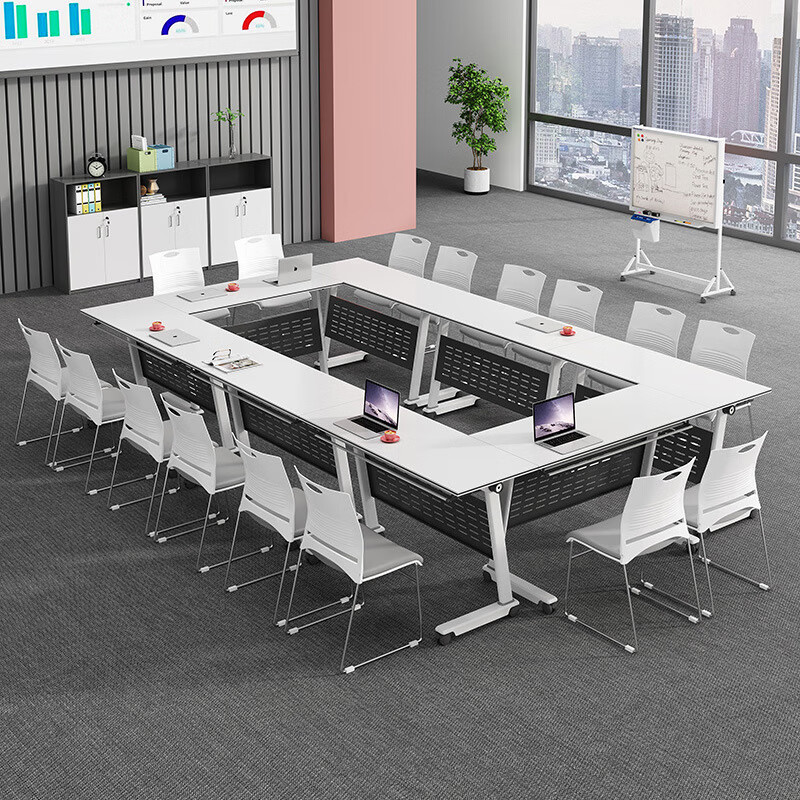 戴劲折叠桌可移动拼接多功能长条桌培训会议桌双人桌单桌1400*500*750高清大图