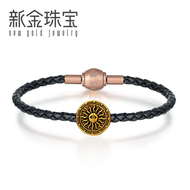 新金珠宝 电黑智慧之眼 3D硬金999足金路路通新款黄金手链1042