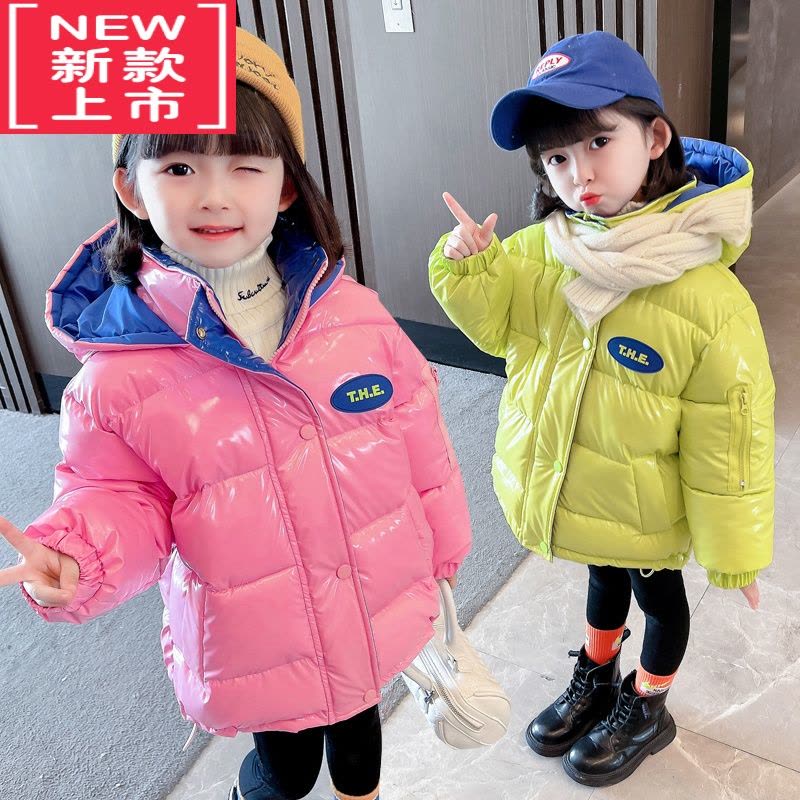 可莉允2022秋冬新款女小童免洗羽绒棉棉服连帽加厚保暖女宝宝棉袄外套图片