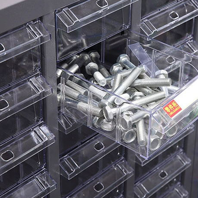 风雷顺文件柜抽屉式工具收纳盒75抽透明带门小号抽屉高清大图