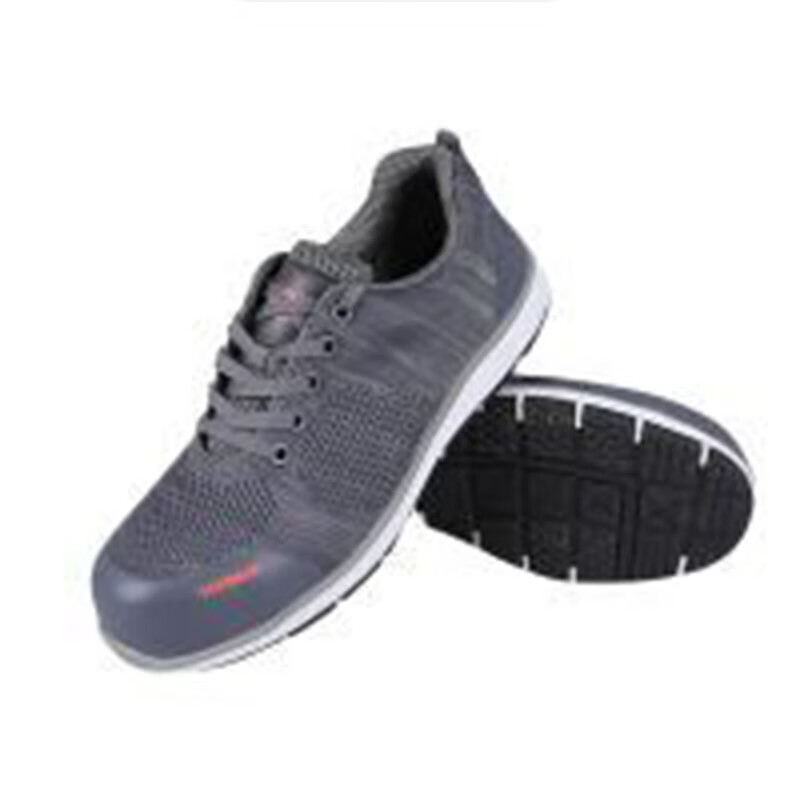 君御 K4043防砸防穿刺绝缘10KV针织透气运动款安全鞋灰色35-46鞋码可选