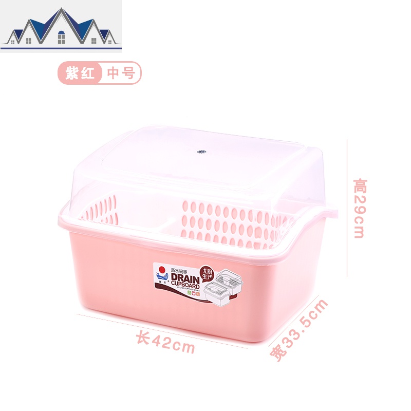 大号塑料碗柜带盖厨房放碗箱沥水架碗筷收纳盒家用碗盘碗碟置物架 三维工匠高清大图