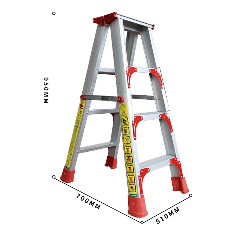 臻远 ZY4060609铝合金人字梯家用折叠梯双面扶梯加厚四步梯1米高清大图