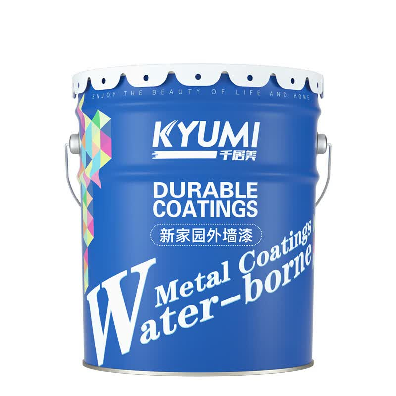 千居美新家园外墙漆防水防晒耐候抗污乳胶漆外墙涂料20KG E1-0501米黄高清大图