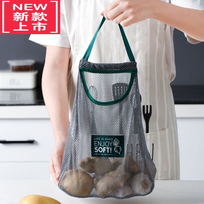 可莉允放姜大蒜头收纳袋挂袋墙挂式蔬菜水果透气网袋网兜壁挂储物袋厨房图片