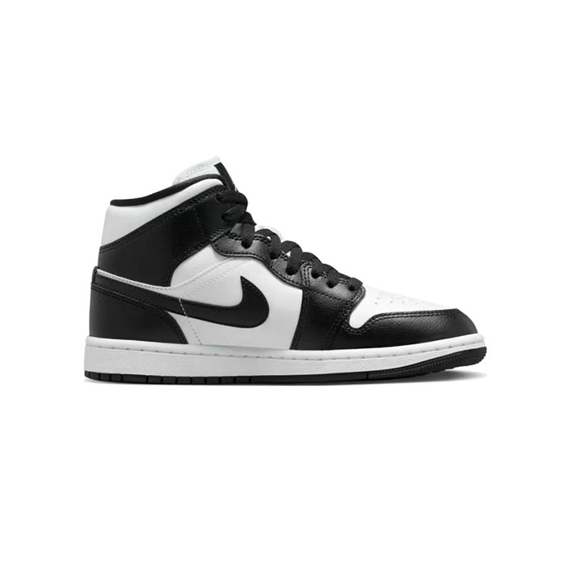 jordan air jordan 1 mid "panda" 中帮 复古篮球鞋 女款 黑白色 dv