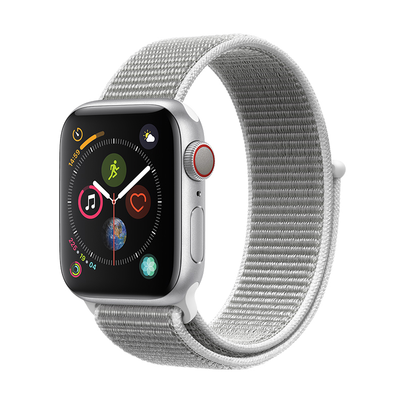 Apple Watch Series4 智能手表GPS+蜂窝网络款 44毫米银色铝金属表壳搭配海贝色回环式运动表带