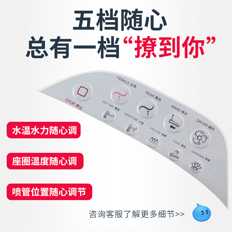 科勒智能马桶盖速热型自动加热座圈清洗暖风烘干除臭便盖K-18649T高清大图