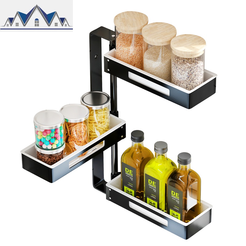 厨房旋转置物架调味料架免打孔壁挂式卫生间转角三角收纳架省空间_983高清大图