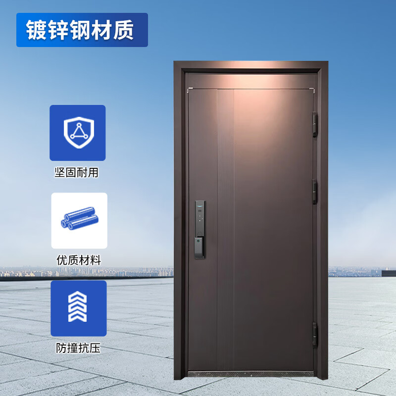 启功防盗门甲级钢制进户门小区单位住宅推拉防盗门QG-FDM5850高清大图