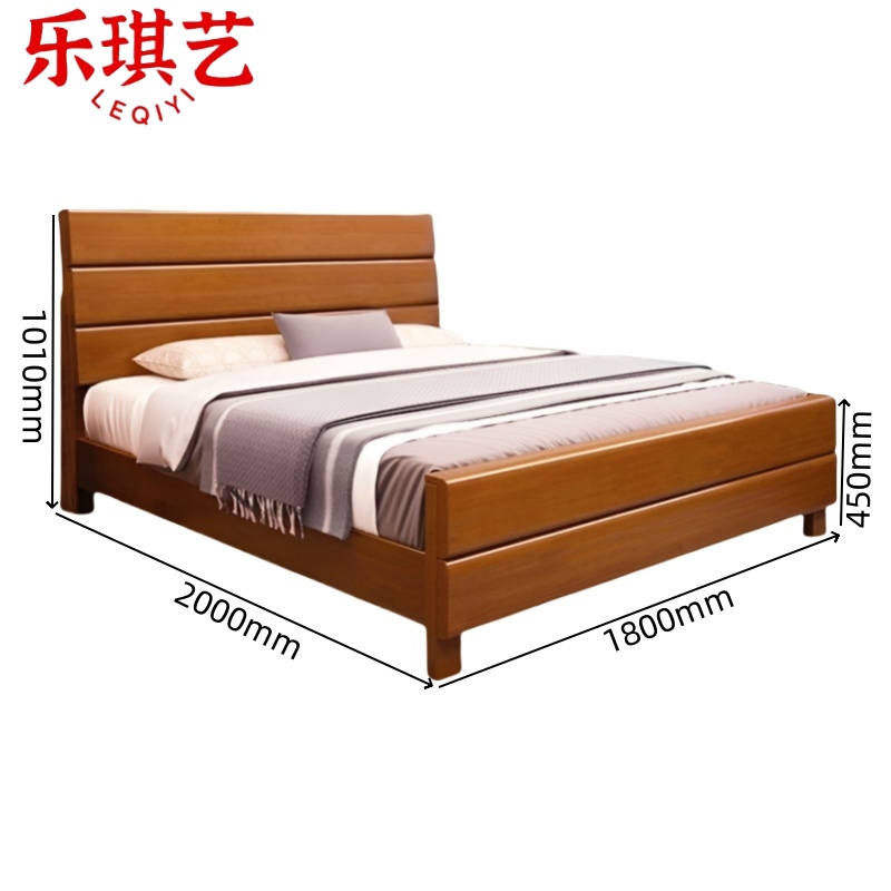 乐琪艺 实木单人床 1.8m+8cm床垫 套高清大图