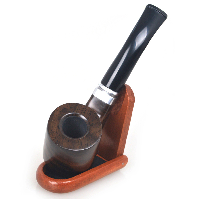 SANDA三达黑檀木烟斗 手工活性炭过滤芯烟嘴 送父亲长辈礼品
