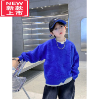 可莉允男童秋冬加厚毛衣2022新款儿童针织衫线衣男孩冬季红色圣诞衣服潮