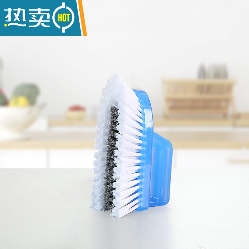 敬平地刷厕所卫生间多功能去污清洁刷子浴室瓷砖墙面浴缸无死角地板刷 蓝色-二合一组合两用刷高清大图
