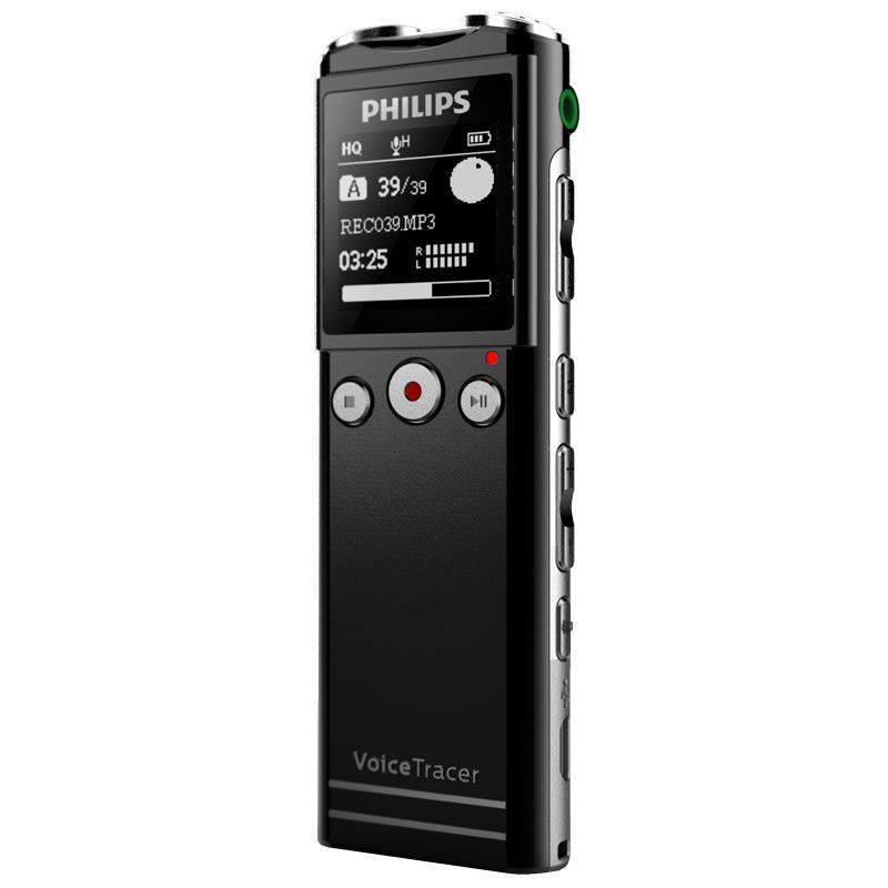 飞利浦(PHILIPS)VTR6200录音笔大容量学生上课用专业高清降噪商务会议录音器便携式随身智能随身学生小巧 黑色