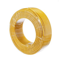 金山 电线电缆 国标阻燃单芯塑铜线 硬线ZR-BV10平方毫米 黄 100米/盘