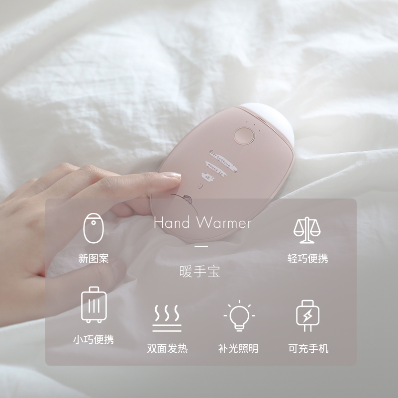SOLOVE素乐新款暖手宝 升级版 迷你可爱便携保暖防爆多功能USB暖手暖贴暖手炉 恒温 送女朋友礼物N2S 浅灰蓝
